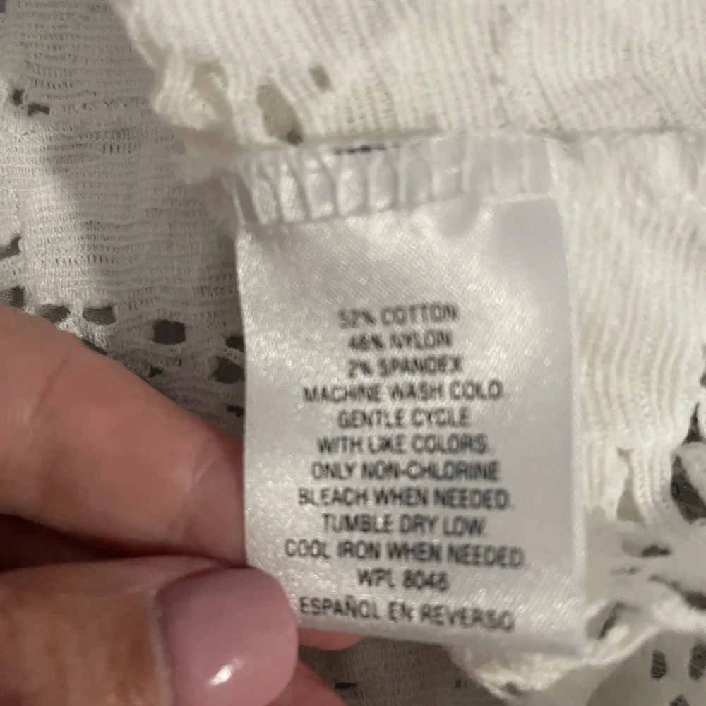 Maison Jules polo style lace look top in small - Picture 8 of 8